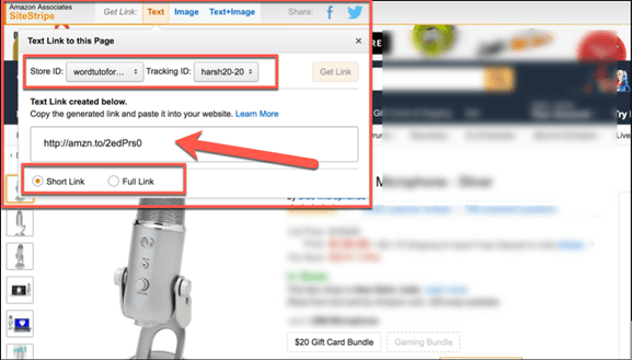 how to create link for amazon affiliate