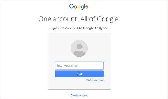 google analytics sign up